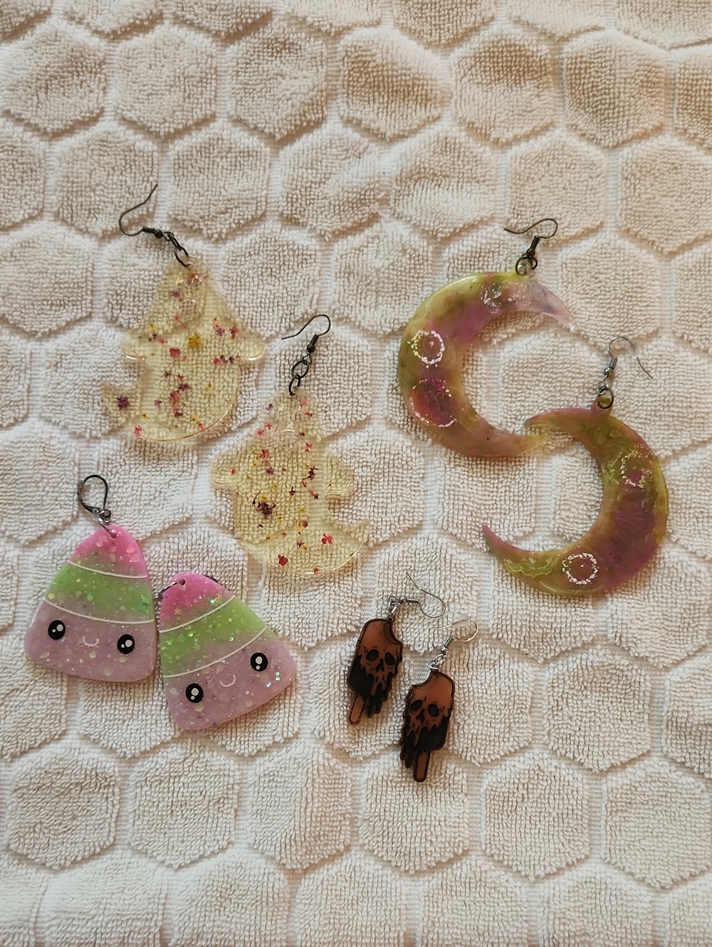 Summerween Spooky Earring Set Ghosts, Moon, Candy Corn, Popsicles
